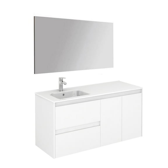 Ws Bath Collections Ambra 120L Pack 1 Ambra 48" Wall Mounted Single Basin Vanity Set -
