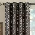 thumbnail image 2 of Set of 2 Curtain Panels With Grommets Tuscany Abstract Jacquard Window Treatment Set - 104 x 63" Pair - Chocolate, 2 of 2