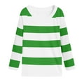 thumbnail image 4 of idosla Girls Casual Long Sleeve T Shirts Basic Crewneck Striped Tunic Blouses Tops (Light Green, 7-8 Years), 4 of 5