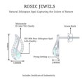 thumbnail image 6 of Rosec Jewels Ethiopian Opal Leaf Stud Earrings with Moissanite for Women (AAA Quality), 14K White Gold, 6 of 8
