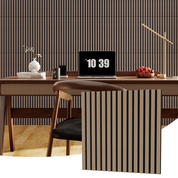 Garvee 6-Pack 3D Wooden Wall Panels, Acoustic Sound Absorbing Tiles for Home Theater, 23.6"x23.6"x0.7", Teak