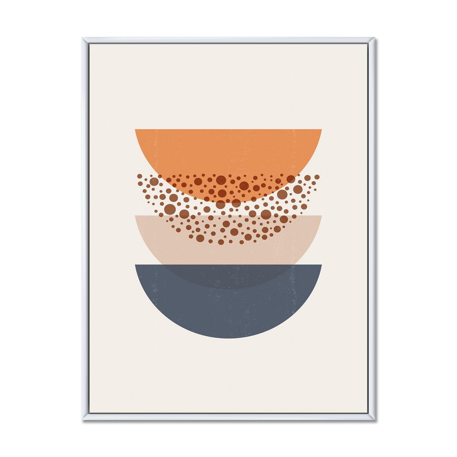 Designart Abstract Sun & Moon Geometrics In Blue & Orange FLOAT FRAME ...
