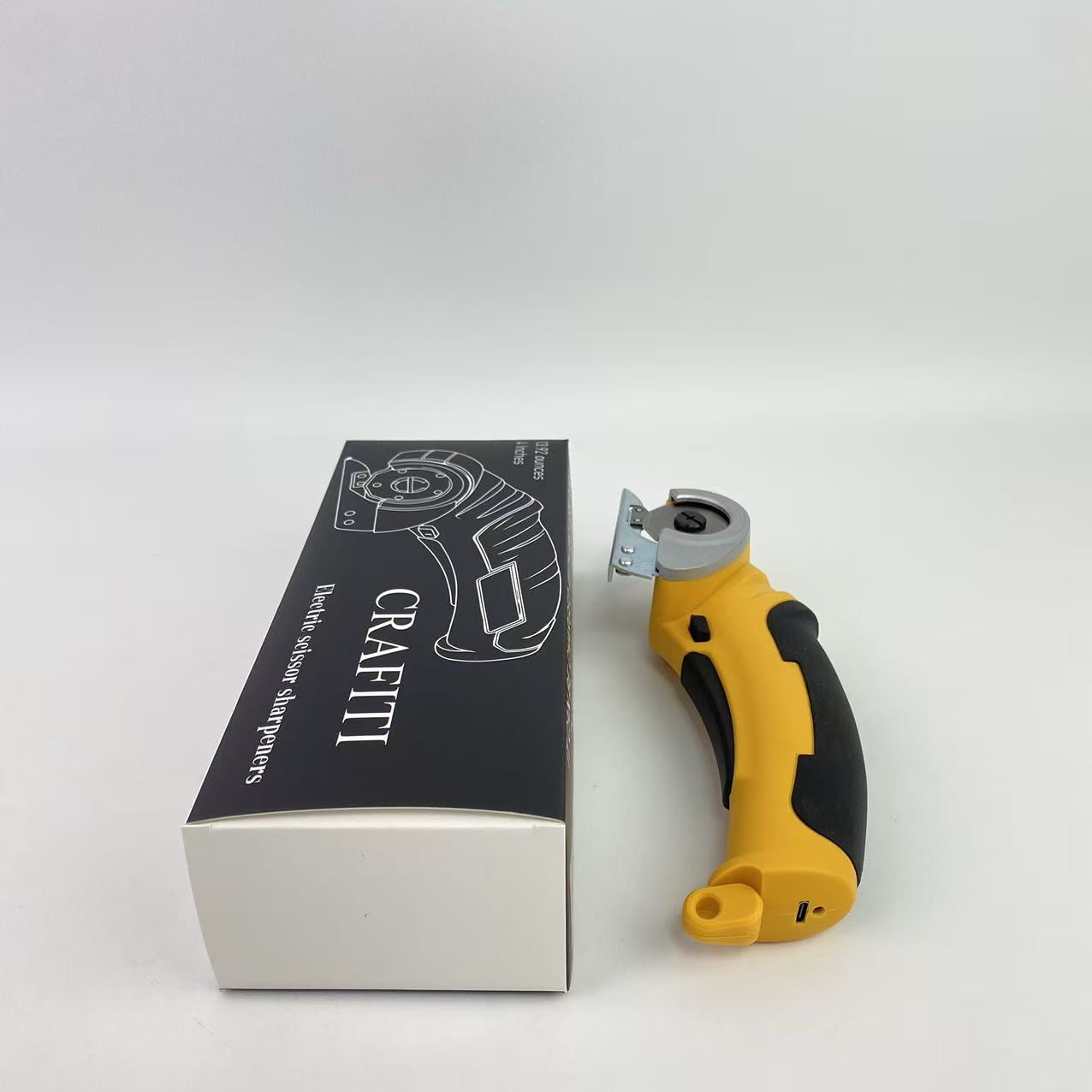 CRAFITI Electric scissor sharpeners,Cordless Electric Scissors, Rotary Cutter for Fabric and Cloth, Fabric Cutter for Carpet Leather Felt with Storage Box