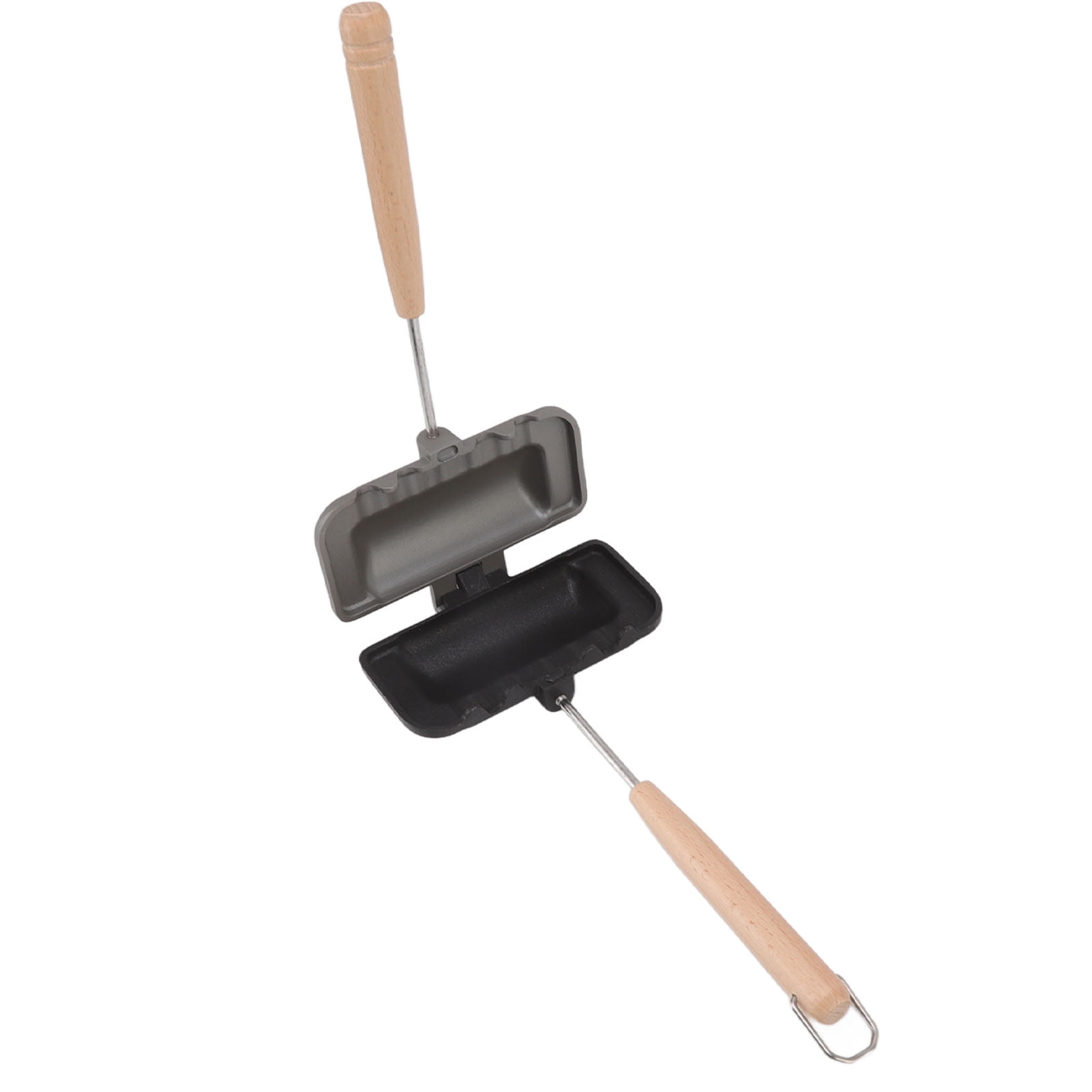 YAHHU Detachable Double-Sided Sandwich Frying Pan Small Portable Non Stick Removable Sandwich Clamp Kitchen Tool Bread Maker For Breakfast 8.66 Inches / 22 cm Skillet Black Must Have