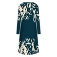 thumbnail image 5 of WXLWZYWL Winter Dresses for Women Women'S Casual Round Neck Long Sleeve Folding Floral Printed Dresses Navy, 5 of 5