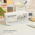 thumbnail image 1 of Cream Rose Quilted Cotton Pencil Case Large Opening Multi-layer Simple Internet Celebrity Pencil Case Multi-functional  Bag for Girls and Students, 1 of 6