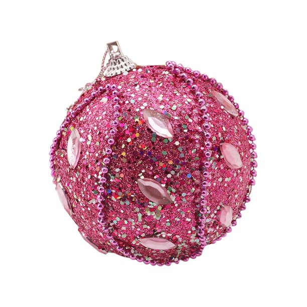Gibobby Decoración Adornos navideños Brillo Adorno navideño 8CM Árbol de Decoración de de imitación y colgantes(Hot Pink)