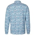 thumbnail image 3 of Men's Cutter & Buck Blue Michigan Wolverines Vault Traverse Camo Print Stretch Quarter-Zip Pullover Top, 3 of 3