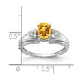 thumbnail image 2 of Solid 14k White Gold 7x5mm Oval Citrine Yellow November Gemstone VS Diamond Engagement Ring Size 9 (.072 cttw.), 2 of 3