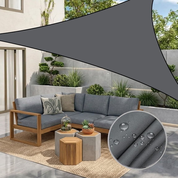 Triangular Sunshade Sail 13'x13'x13' – Waterproof Outdoor Shade with 3 Carabiners for Patio, Terrace, Pergola