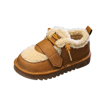 

Sopiago Girls Running Shoes Fleece Lining Rubber Sole Non Slip Children s Casual Sports Shoes Lightweight Shoes for Baby Girl Brown (Toddler/Little Kid/Big Kid) 1
