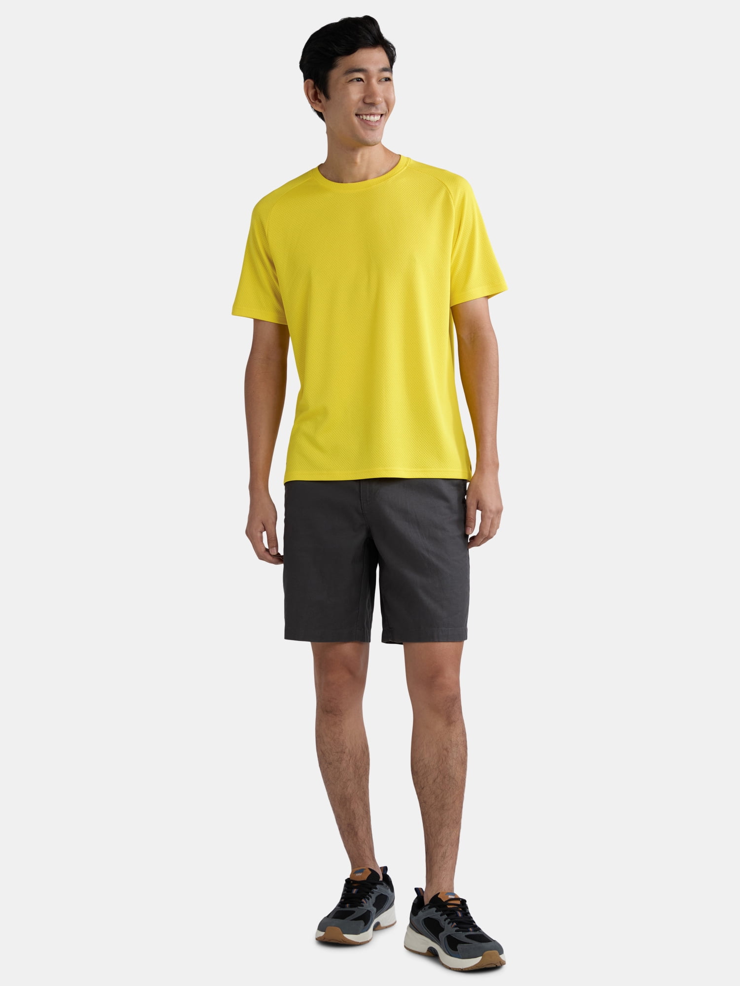 Athletic Works Men's and Big Men's DriWorks Mesh Tee with Short Sleeves, Sizes XS-5XL