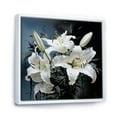 thumbnail image 2 of Designart "Charm Of Pure White And Blue Lilies I" Lilies Floater Framed Canvas Art Print, 2 of 5