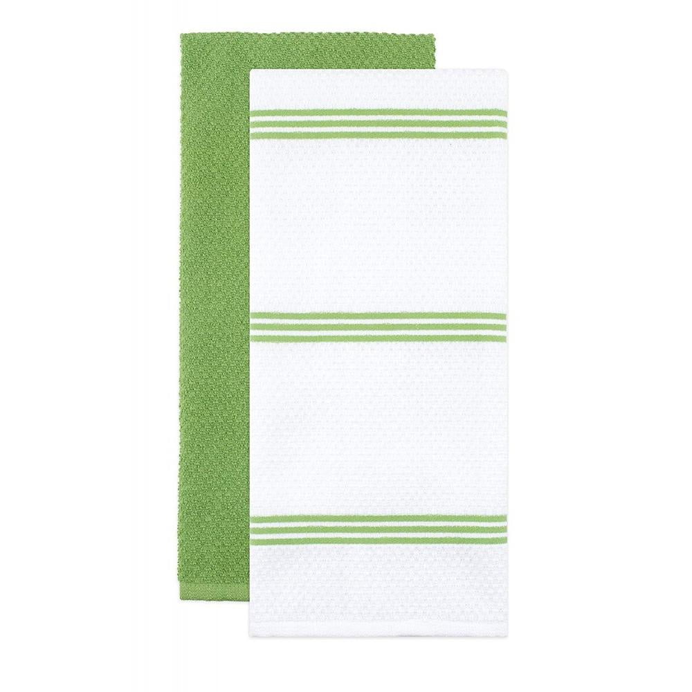 Sticky Toffee Silicone Printed Oven Mitt & Pot Holder, Cotton Kitchen Towel & Dishcloth, Green, 5 Piece Set, Size: NA