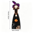thumbnail image 4 of MYUNNIL Cute Vintage Wooden Witch Figurine Halloween Pumpkin Tabletop Statue Hand-Painted Fall Seasonal Ornament 7 Inch, 4 of 8