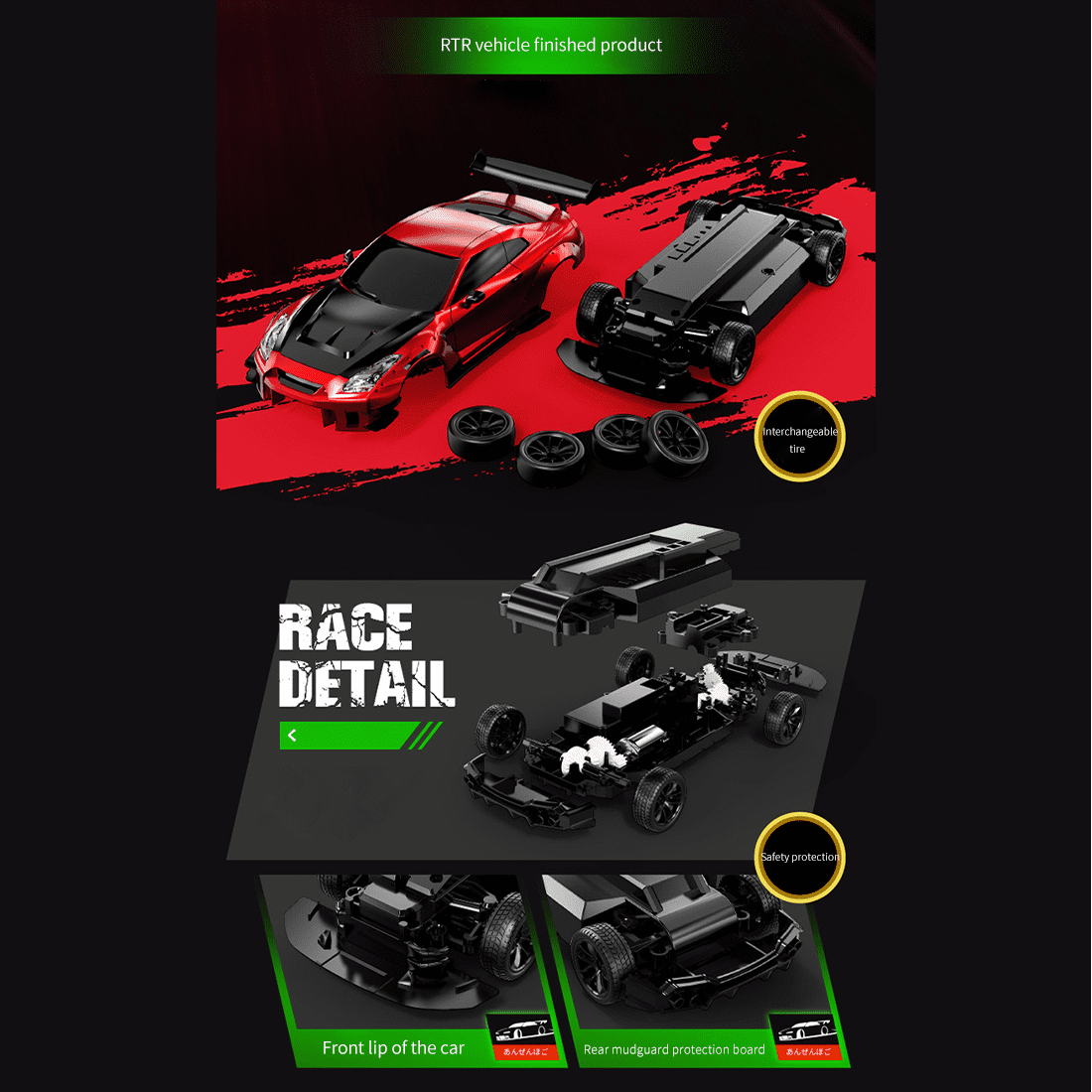 1:20 Scale High-Speed Remote Control Drift Car with Realistic Lights, 2.4GHz 4WD RC Stunt Car, 50-80m Range, USB Rechargeable, Ready-to-Run Racing Toy for Teens & Adults