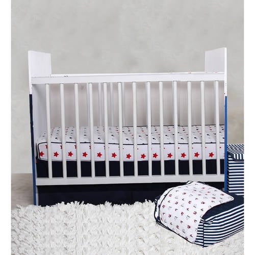 Baby Nursery Bacati Crib Toddler Ruffles Or Skirt Solid Red