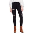 thumbnail image 2 of Free People Womens Destroyed Skinny Fit Jeans, Black, 24, 2 of 2