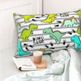 thumbnail image 4 of Salouo Funny Dinosaurs on Stripes Pattern Pillow Cases,1PC Pillow Covers with Envelope Closure Decorative Pillow Case for Bed Couch,Pillows Not Included-16"x24", 4 of 6