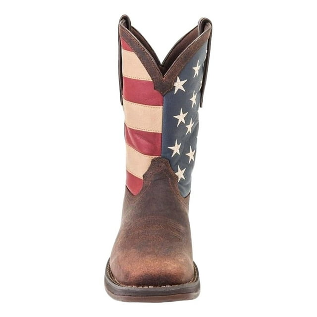 Durango Men's 11" Rebel⢠by Durango Patriotic Pull On Western Boot Brown/Union Flag - DB5554
