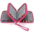 thumbnail image 1 of Zippered Pencil Case-Canvas 72 Slots Handy Pencil Holders for for Prismacolor Watercolor Pencils, Crayola Colored Pencils, Marco Pencils (Hot Pink), 1 of 7