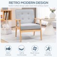 thumbnail image 4 of HOMCOM Fabric Accent Chair, Tufted Armchair for Living Room with Wood Legs, 4 of 10