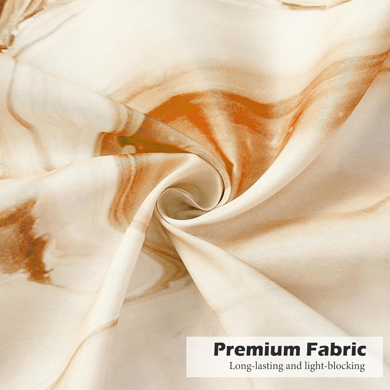 Brown Marble Shower Curtain, Abstract Tan Ombre Shower Curtain for Bathroom, Simple Modern Waterproof Fabric Shower Curtain Set with Hooks 60"W x 72"L (Pack of 1)