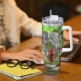 thumbnail image 6 of Lsque Pikmin Pattern 40 OZ Ice Bully Cup with Handle and Straw, Double Wall Stainless Steel Tumbler Travel Coffee Cup with Lid for Christmas Present, 6 of 8