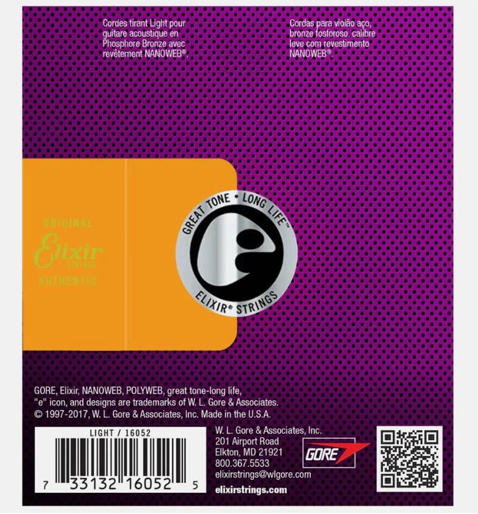3-Pack! Elixir Light 12-53 Acoustic Phosphor Bronze Nanoweb 16052