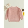 thumbnail image 6 of Toddler Baby Boy Girl Sweaters 0 3 6 9 12 18 24 Months 2T 3T Carrot Pattern Long Sleeve Round Neck Ribbed Chunky Knit Jumper Tops, 6 of 9