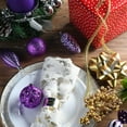 thumbnail image 2 of Purple Christmas Ball Ornaments for Christmas Decorations - 24 Pieces Xmas Tree Shatterproof Ornaments with Hanging Loop for Holiday and Party Decoration (Combo of 8 Ball and Shaped Styles), 2 of 7