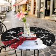 thumbnail image 6 of Black Plaid Christmas Round Tablecloth for 36-44 Inch Tables,Fitted Table Cover with Elastic Edge,Watercolor Snowman Snowflake Waterproof Outdoor Table Cloth Protector for Patio Garden Dinner Picnic, 6 of 9