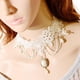thumbnail image 2 of Collar de encaje blanco con imitación de perlas y colgante de bronce Sunnimix 13,3 pulgadas, 2 of 5