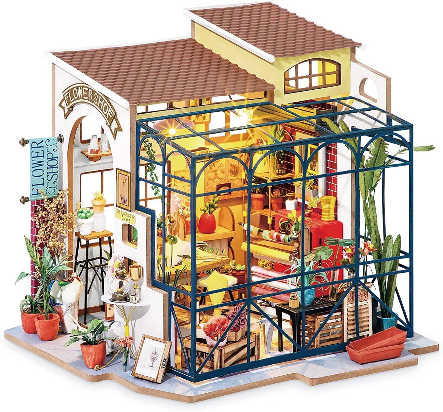 Rolife Wooden Dollhouse Miniature Fairy Flower Garden House DIY Toy Gift Girls 