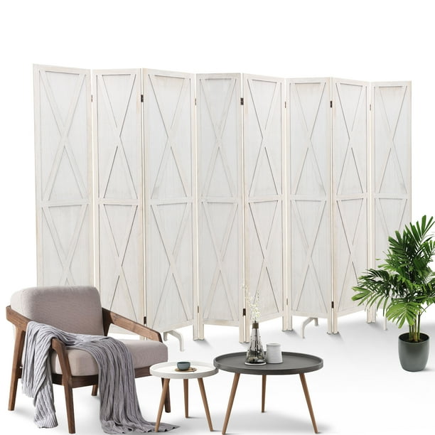 Babion Room Divider 8 Panel, Privacy partition wall,Wooden Xshaped
