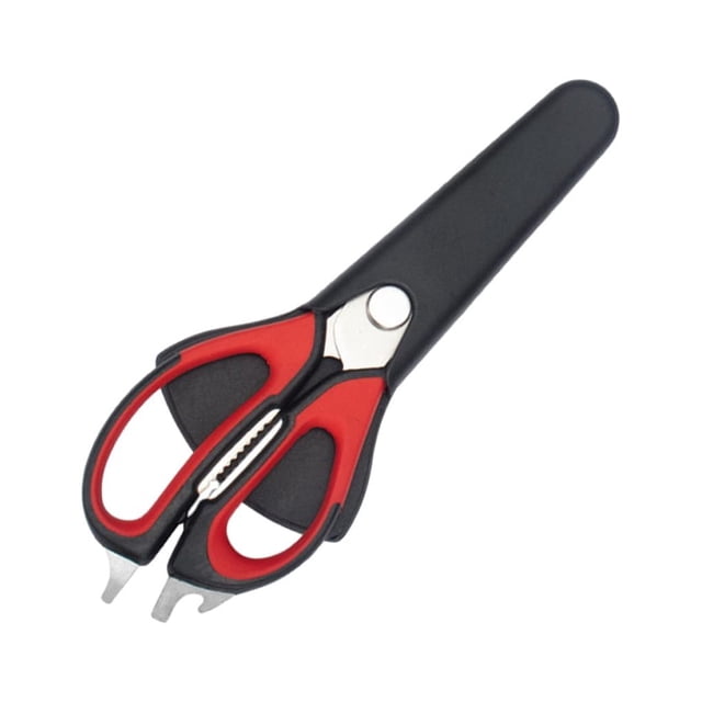 Bewildely Tijeras de cocina magnéticas de acero inoxidable de calidad alimentaria, multifuncionales y fáciles de usar, desmontables Cocina y Comedor rojo+negro