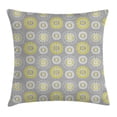 thumbnail image 1 of Grey and Yellow Throw Pillow Cushion Cover, Light Grey Backdrop with Indian Inspired Flowers Ivy Image, Decorative Square Accent Pillow Case, 16 X 16 Inches, Mustard Yellow and White, by Ambesonne, 1 of 1