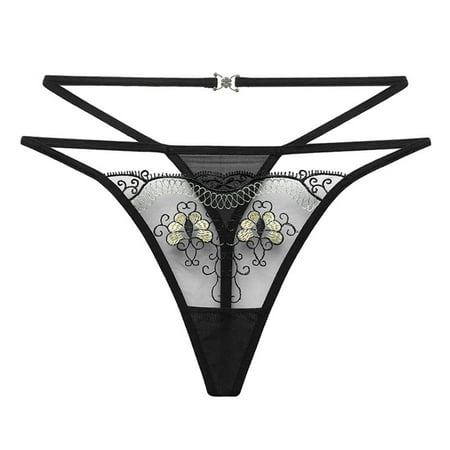 

Women s Thongs V Back Low Waist See Through Panties Seamless Lace Briefs Breathable Perspective G-String with Diamond Dark Green