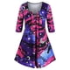 thumbnail image 1 of Más el tamaño de la galaxia luna y estrella con cordones Tee Rosegal Camisetas tallas grandes, 1 of 5