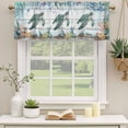 thumbnail image 3 of 2 Pack Valances for Windows, Sea Turtle Coastal Window Valances for Living Room/Bedroom/Bathroom, Summer Nautical Starfish Coral Grey Wooden Light Filtering Kitchen Curtain Valance 60"W x18" L, 3 of 9