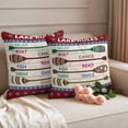 thumbnail image 2 of Lake Rules Outdoor Waterproof Pillow Covers, Red Green Brown Paddle Striped Rudder Wooden Decorative Square Throw Pillowcase Sofa Cushion Sham for Patio/Couch/Chair, 24"x24" 2 Pack, 2 of 8