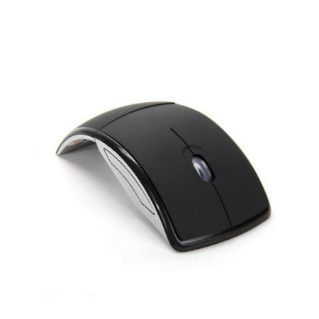 Wireless Mouse,2.4GHz Foldable Folding Arc Optical Mouse with Fast Scrolling for Microsoft Laptop Notebook Computer Mice-Black