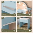 thumbnail image 6 of ICEELF Blue Makeup Vanity with Chair, Small Vanity Desk with Mirror & 3 Color Lights, Girls Vanity Set with Power Outlet for Small Space, 6 of 9