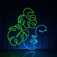 thumbnail image 3 of Handmadetneonsign Monstera Leaf Lady Neon Sign, Monstera Leaf Line Wall Art Decor, Bedroom Home Wall Decor, 3 of 5