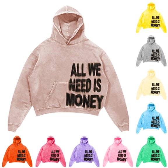 SONXAHE Letter Print Pullover Hoodie for Men Acid Washed Loose Streetwear Hooded Sweatshirt