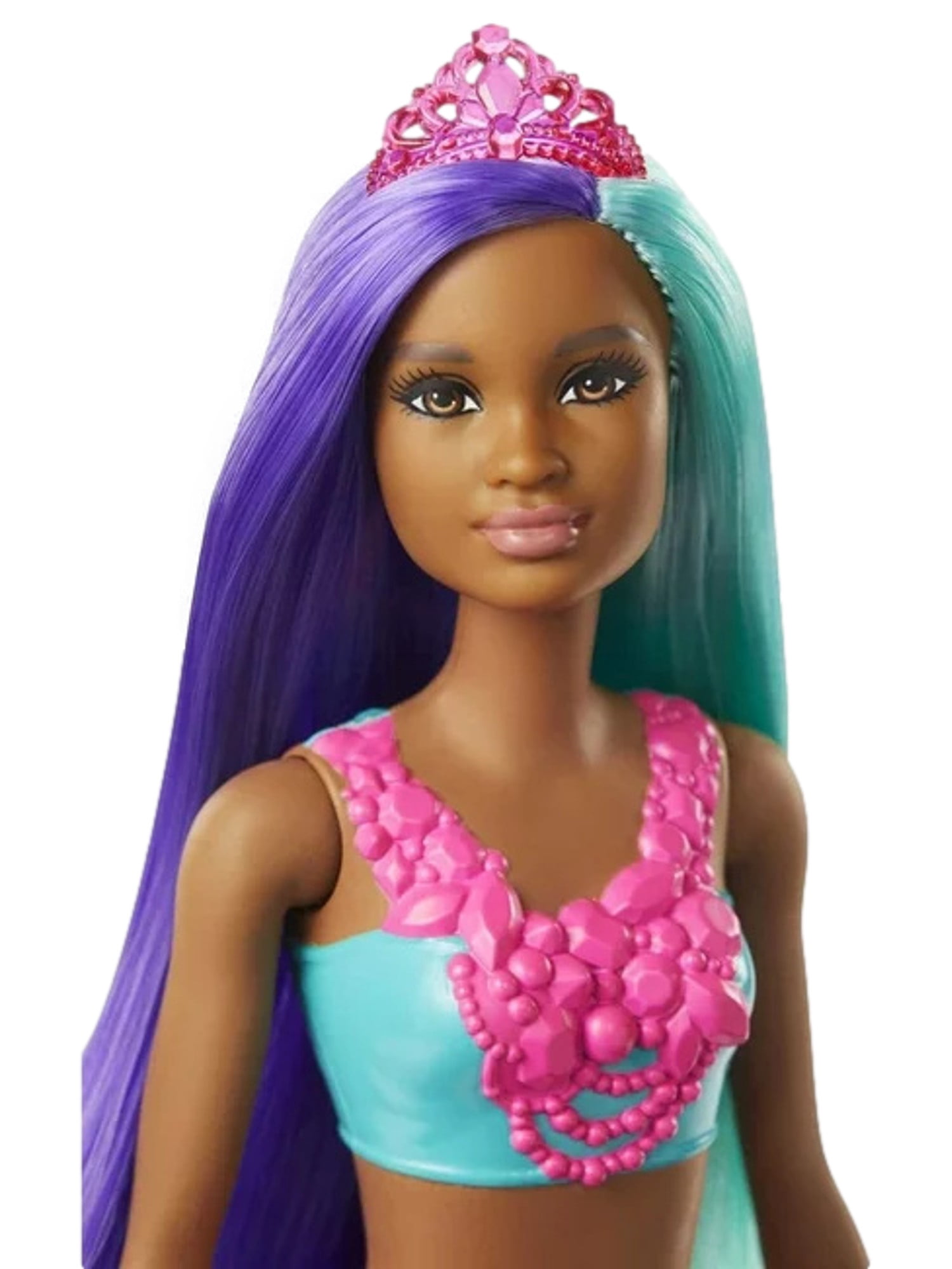 Barbie Dreamtopia Mermaid Doll with Teal & Purple Hair, Yellow Tail & Tiara Accessory