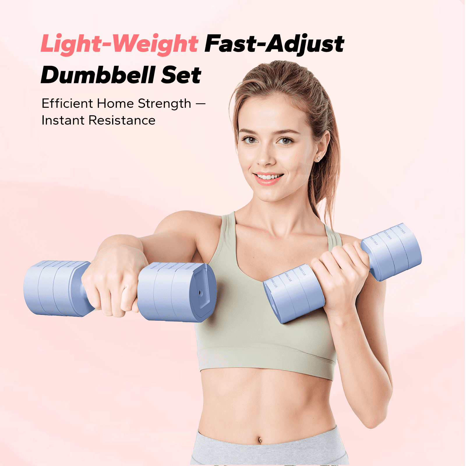 MERACH 8.8lbs Adjustable Dumbbell Set, 4 in 1 Free Hand Weights for Women, Home Gym, Set of 2