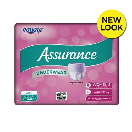 Assurance Incontinence Underwear for Women, Maximum, XL, 16 Ct