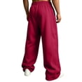 thumbnail image 5 of CCRFTGI Men's Baggy Sweatpants Wide Leg Elastic Drawstring Waist Pants Casual Joggers Athletic Pants with Pockets Red 2XL, 5 of 7