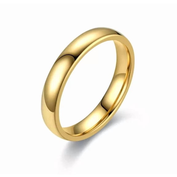 4Mm Silver Gold Plated Stainless Steel Men Women Wedding Ring Band R15